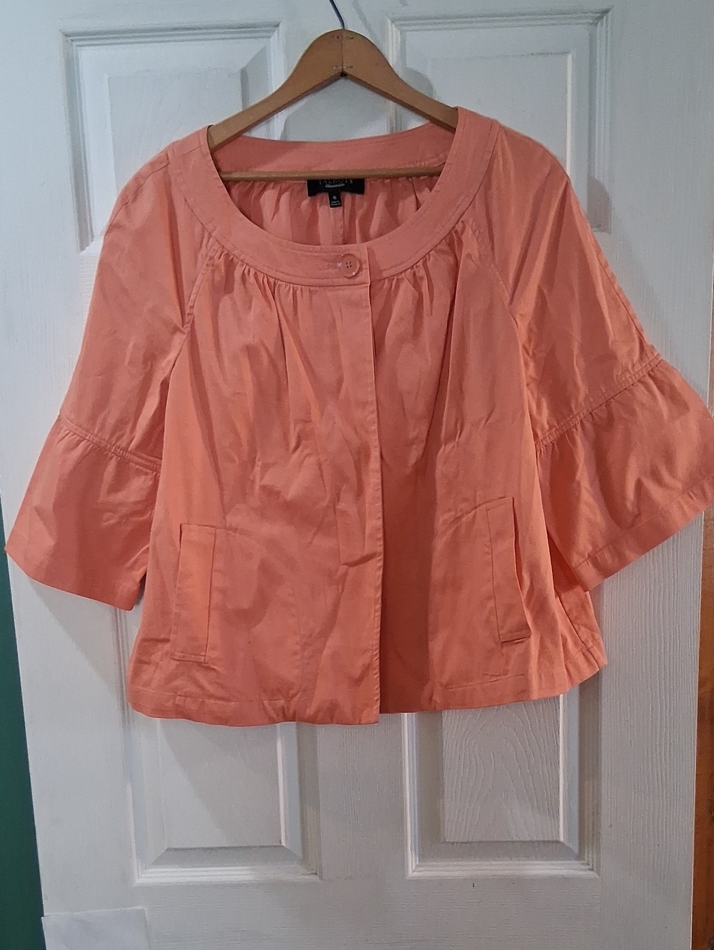 Talbots Coral Short-Sleeve Boxy Blouse Jacket